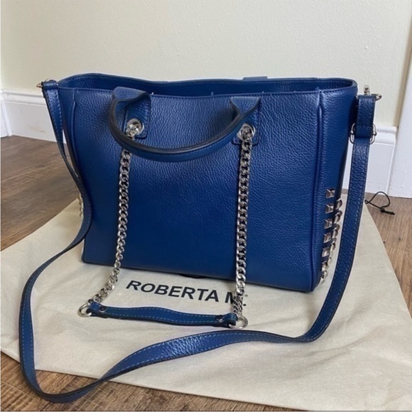 Luisa Vannini Handbags - Luisa Vannini Italian Blue Studded Purse. Crossbody/Shoulder